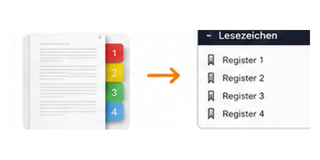 Registertrennung und PDF-Lesezeichen bei digitalisierten Ordnern