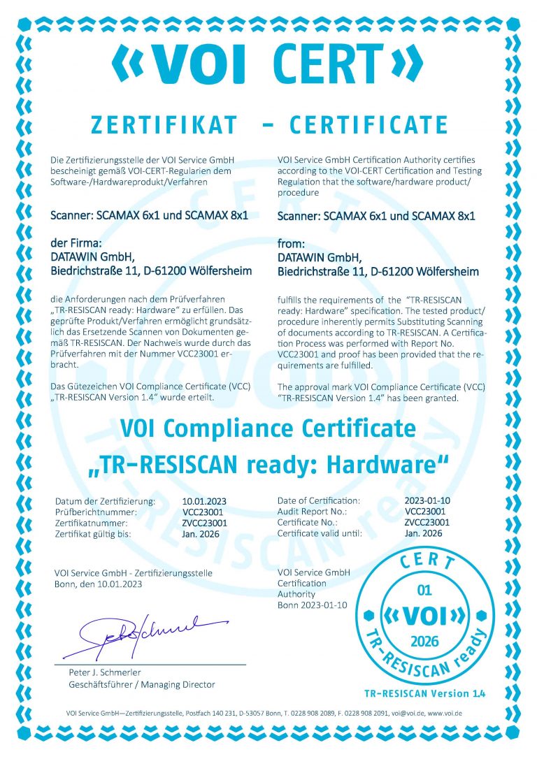 Scandienstleister TR-RESISCAN Scanner-Alphapreis